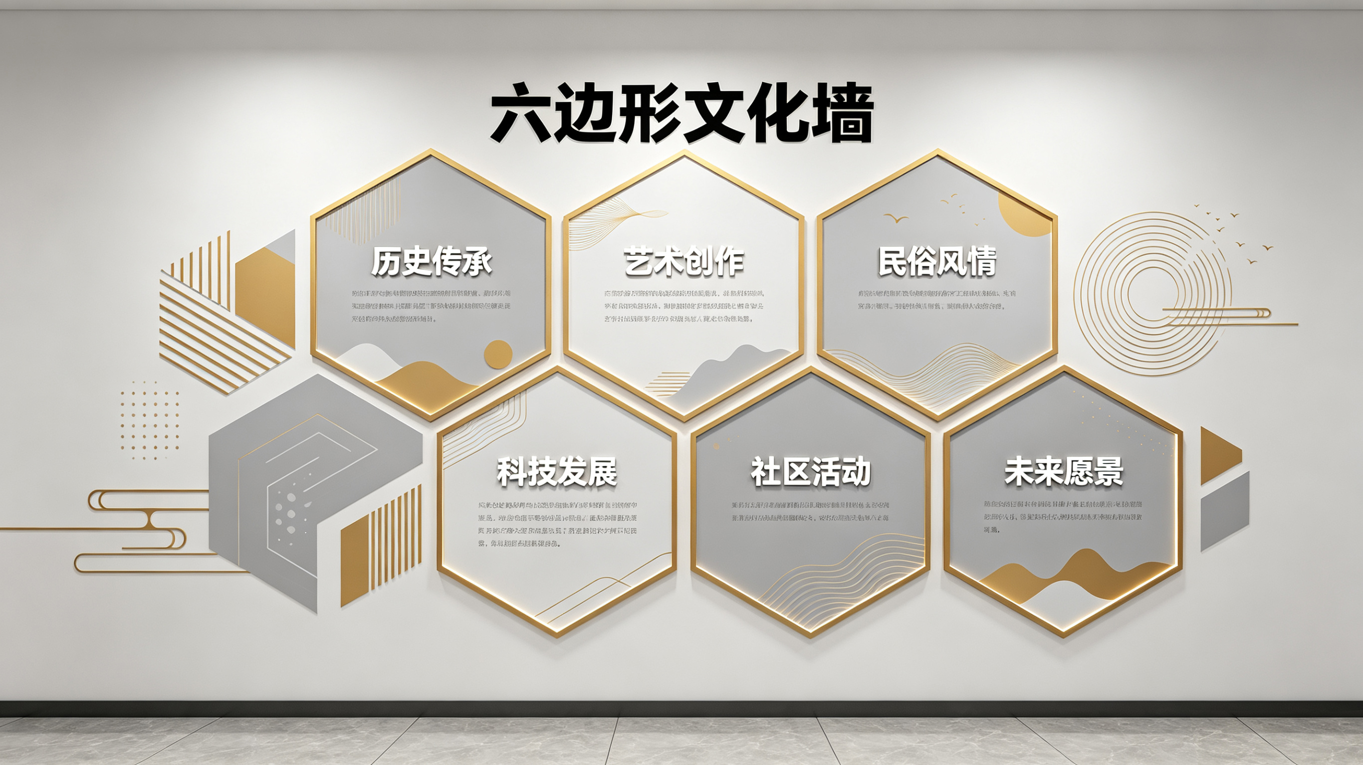 叶县企业文化墙 | 六边形信息美学